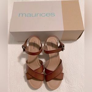 Maurice’s cross strap sandals new in box